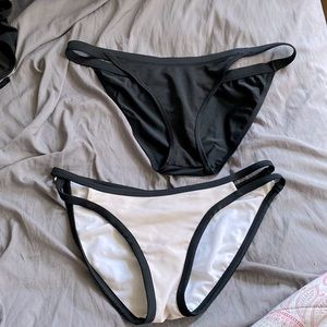 BUNDLE- 2 bikini bottoms (white & black)